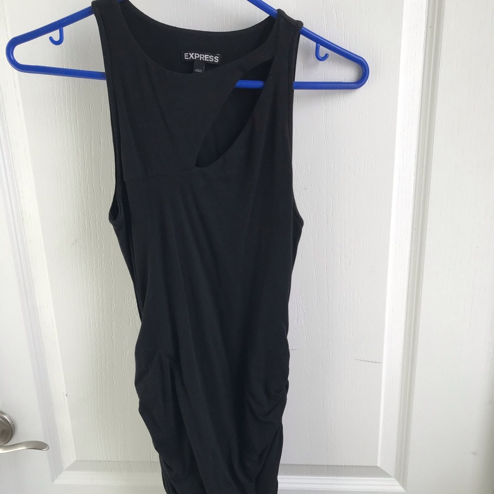 Body con side ruched front cutout detail minidress